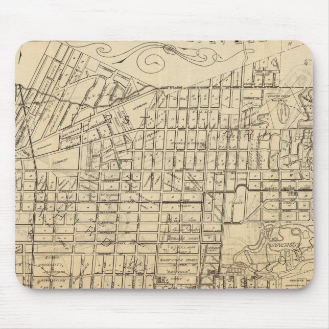 Mousepad Mapa de Berkeley, Califórnia (Frente)