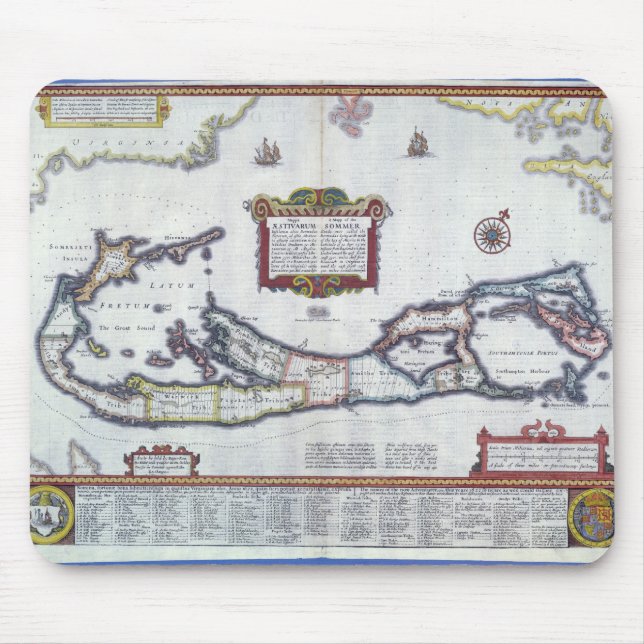 Mousepad Mapa de Bermuda (Frente)