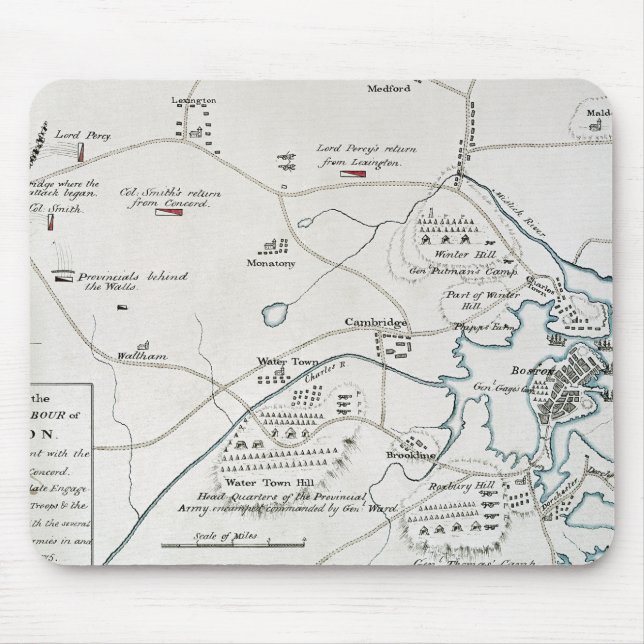 MOUSEPAD MAPA DE BOSTON-CONCORD, 1775 (Frente)