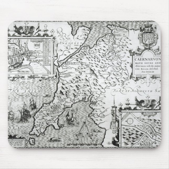 Mousepad Mapa de Caernarvon, 1616 (Frente)