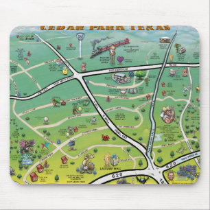 Mousepad Mapa de Cartões do Cedar Park Texas