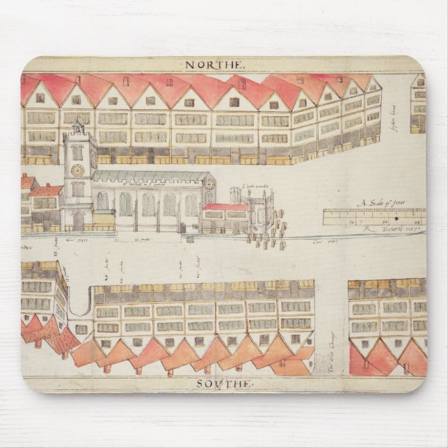 Mousepad Mapa de Cheapside, Londres, 1585 (Frente)