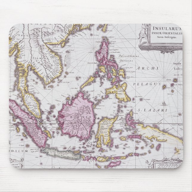 Mousepad Mapa de China & de Indonésia | 1710 (Frente)