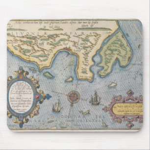 Mousepad Mapa de comércio do Dutch do mar Báltico