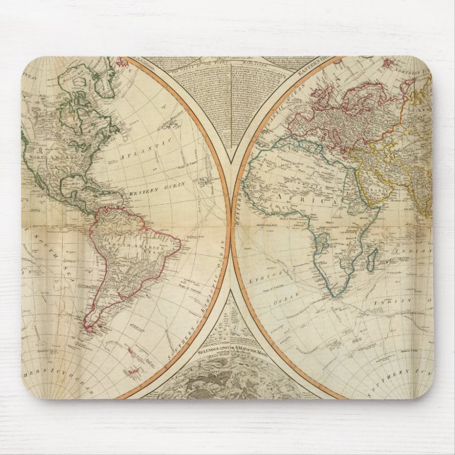 Mousepad Mapa de cores Mundiais composto (Frente)