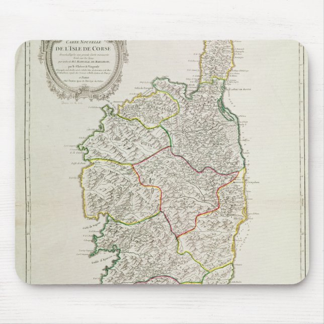 Mousepad Mapa de Córsega (Frente)