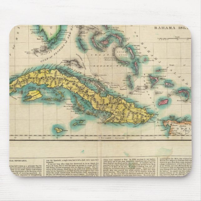 Mousepad Mapa De Cuba E Das Ilhas Do Bahama (Frente)