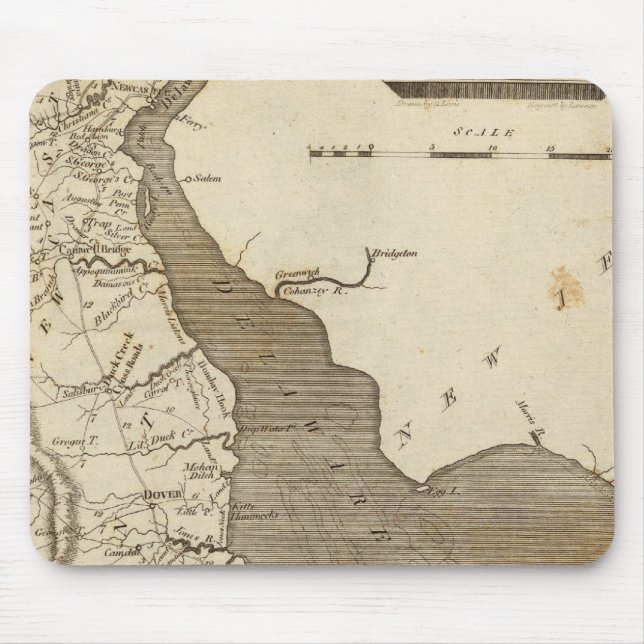 Mousepad Mapa de Delaware por Arrowsmith (Frente)