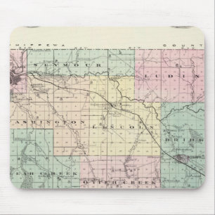 Mousepad Mapa de Eau Claire County, estado de Wisconsin
