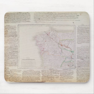 Mousepad Mapa de Galiza com a rota do exército francês