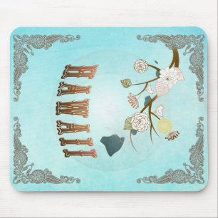 Mousepad Mapa de Havaí com pássaros bonitos