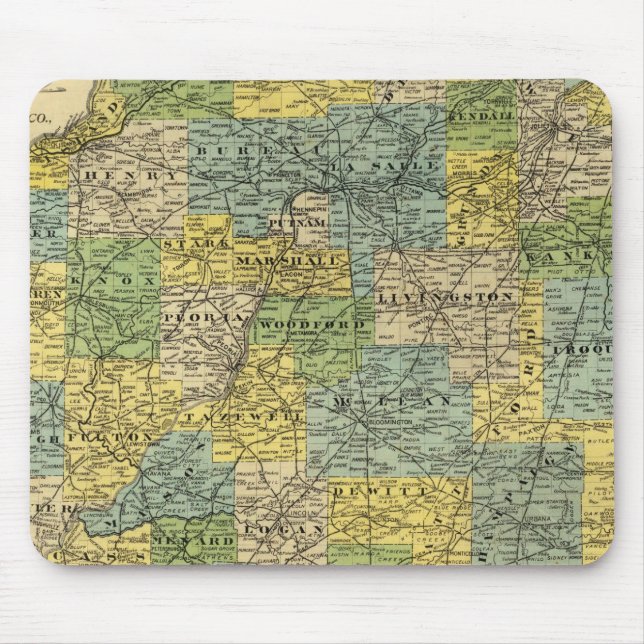 Mousepad Mapa de Illinois 2 (Frente)