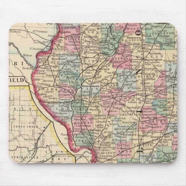 Mousepad Mapa de Illinois por Mitchell (Frente)
