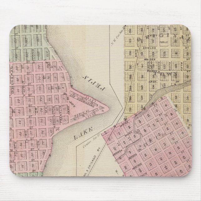 Mousepad Mapa de Lake City, e Mapa de Wabasha, Minnesota (Frente)