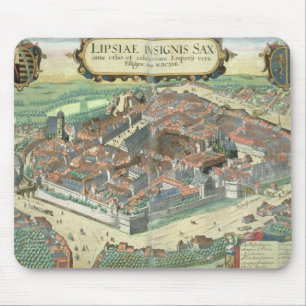 Mousepad Mapa de Leipzig, de "Civitates Orbis Terrarum"