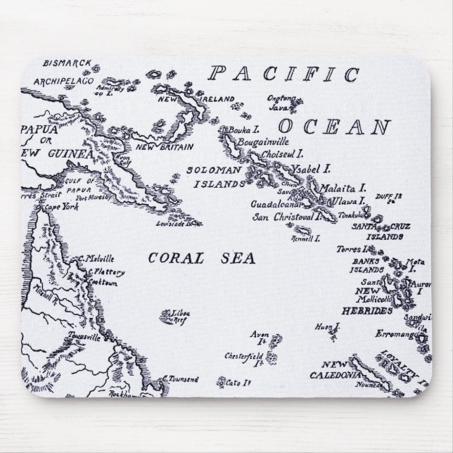Mousepad Mapa de Melanesia (Frente)