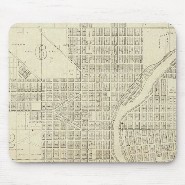 Mousepad Mapa de Milwaukee (Frente)
