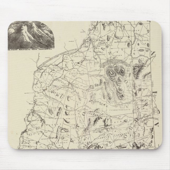 Mousepad Mapa de New Hampshire 1816 (Frente)
