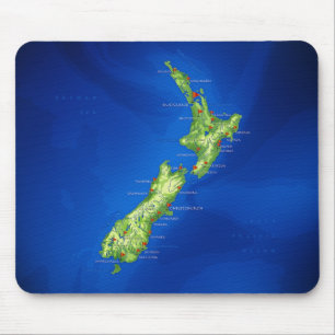Mousepad Mapa de Nova Zelândia