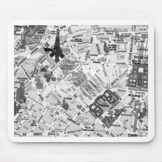 Mousepad mapa de Paris (Frente)