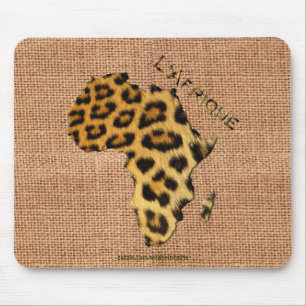 Mousepad Mapa de peles de leopardo em África Série Wildlife