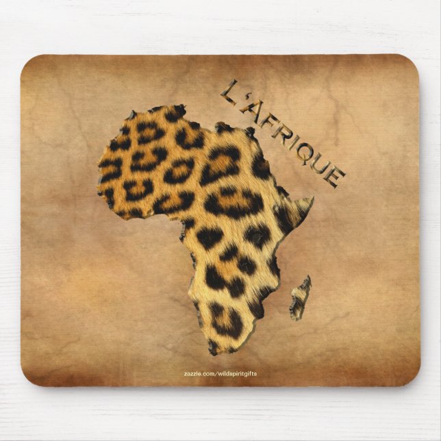 Mousepad Mapa de peles de leopardo em África Série Wildlife (Frente)