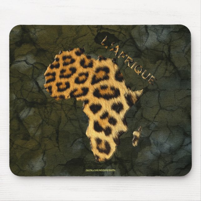 Mousepad Mapa de peles de leopardo em África Série Wildlife (Frente)