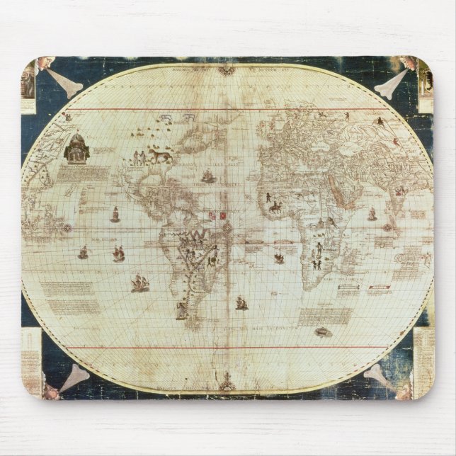 Mousepad Mapa de Rc C 2487 do mundo, projetado por (Frente)