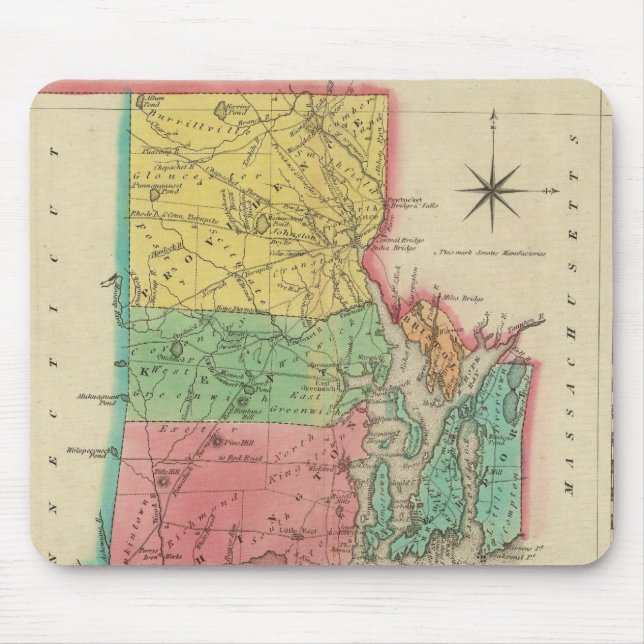 Mousepad Mapa De Rhode Island (Frente)
