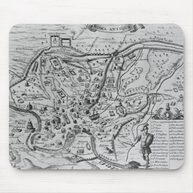 Mousepad Mapa de Roma antiga (Frente)