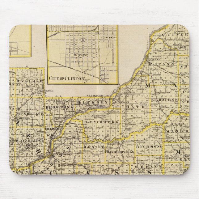 Mousepad Mapa de Schuyler, Mason, Brown (Frente)