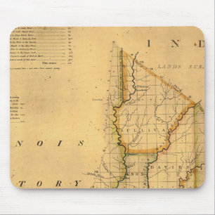 Mousepad Mapa de Shelton e Kensett do Estado de Indiana