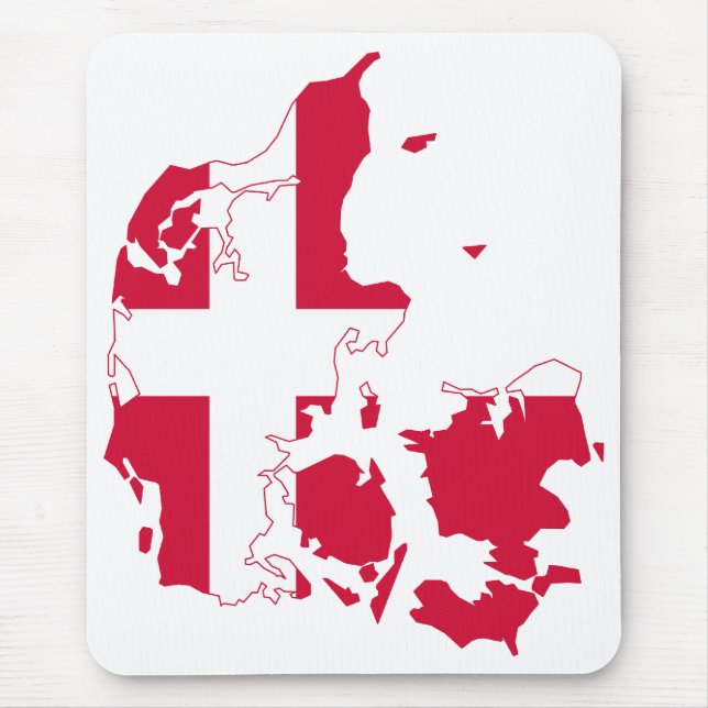 Mousepad Mapa de Sinalizador da Dinamarca (Frente)