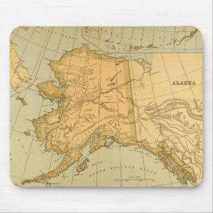 Mousepad Mapa de Vintage do Alasca (1894)