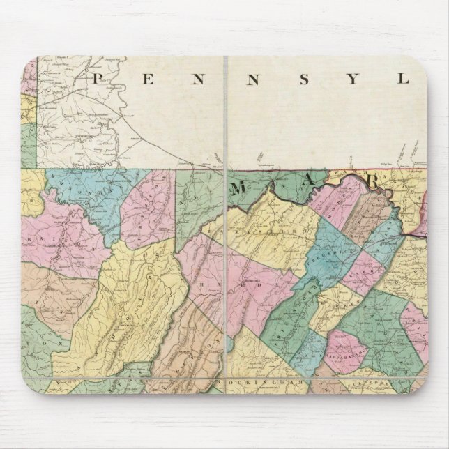 Mousepad Mapa de Virgínia, Maryland e Delaware (Frente)