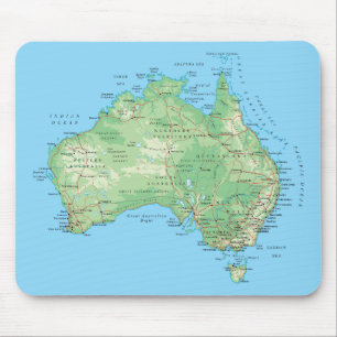 Mousepad Mapa detalhado da Austrália
