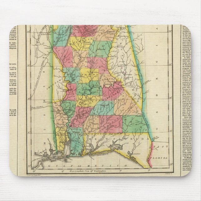 Mousepad Mapa Do Alabama (Frente)
