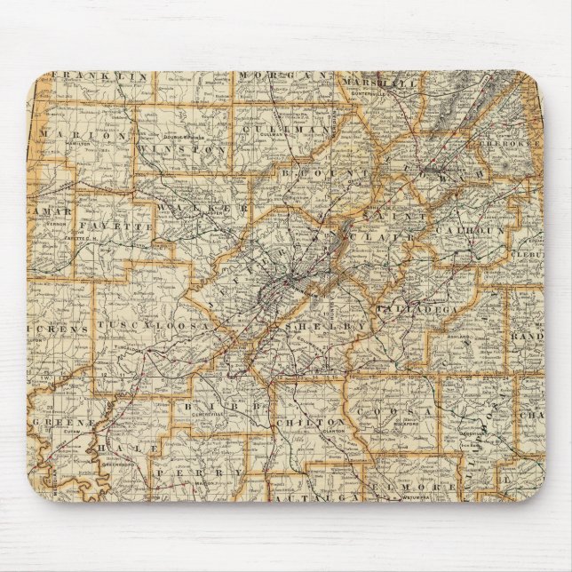 Mousepad Mapa do Alabama (Frente)