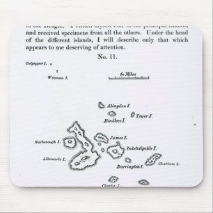Mousepad Mapa do arquipélago de Galápagos, 1844