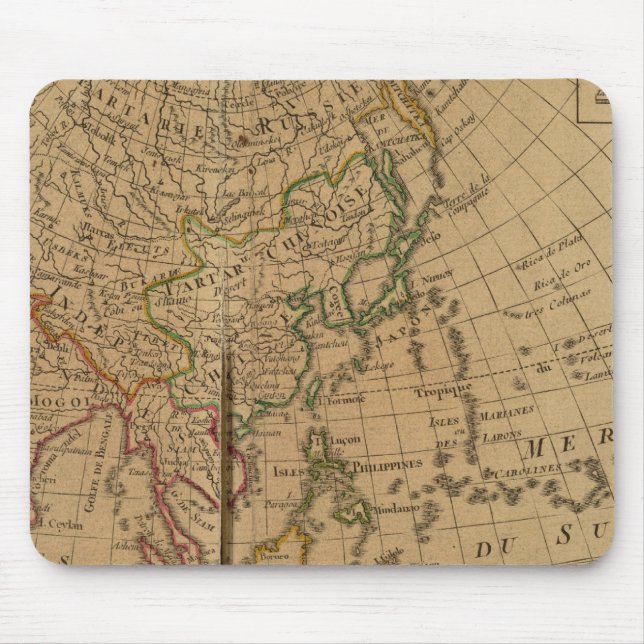 Mousepad Mapa do Atlas Asiático (Frente)