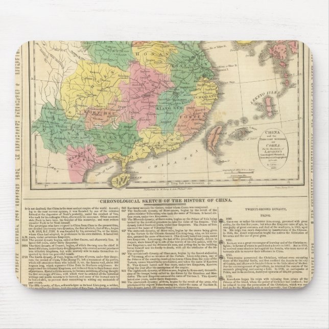 Mousepad Mapa do Atlas China e Japão (Frente)