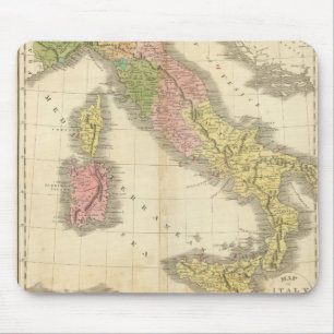 Mousepad Mapa do Atlas de Conologia da Itália