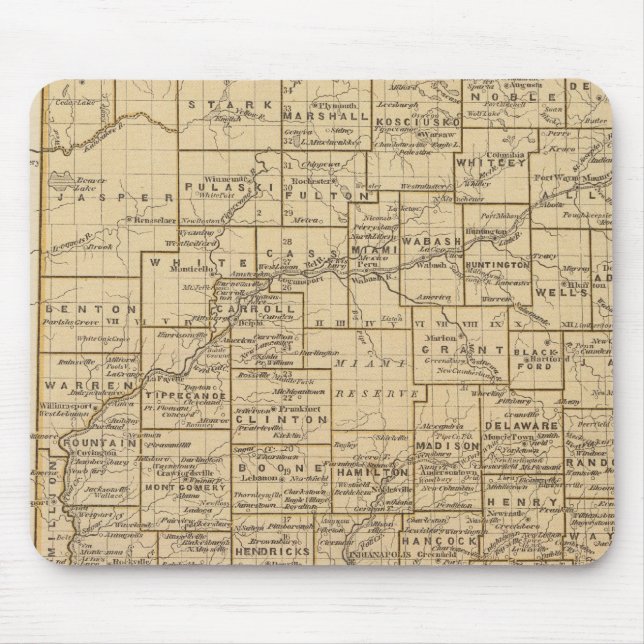 Mousepad Mapa do Atlas de Indiana (Frente)