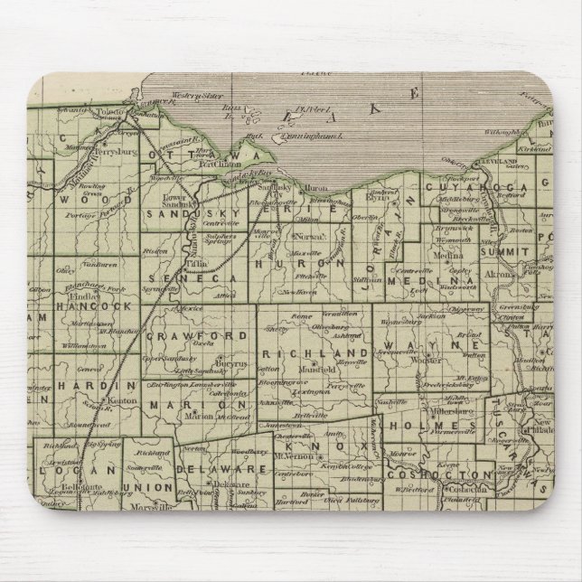 Mousepad Mapa do Atlas de Ohio (Frente)