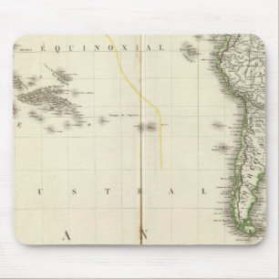 Mousepad Mapa do Atlas do Oceano Pacífico