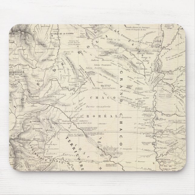 Mousepad Mapa do Chaco Excelente e regiões vizinhas (Frente)
