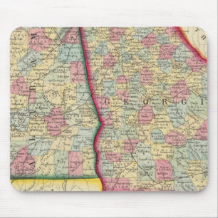 Mousepad Mapa Do Condado Da Geórgia E Do Alabama