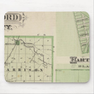 Mousepad Mapa do Condado de Blackford com Montpelier