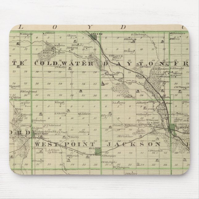 Mousepad Mapa do Condado de Butler, Estado de Iowa (Frente)