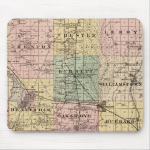Mousepad Mapa do Condado de Dodge, Estado de Wisconsin